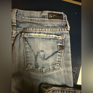 Citizens Of Humanity Low Waist Flare Blue Jeans